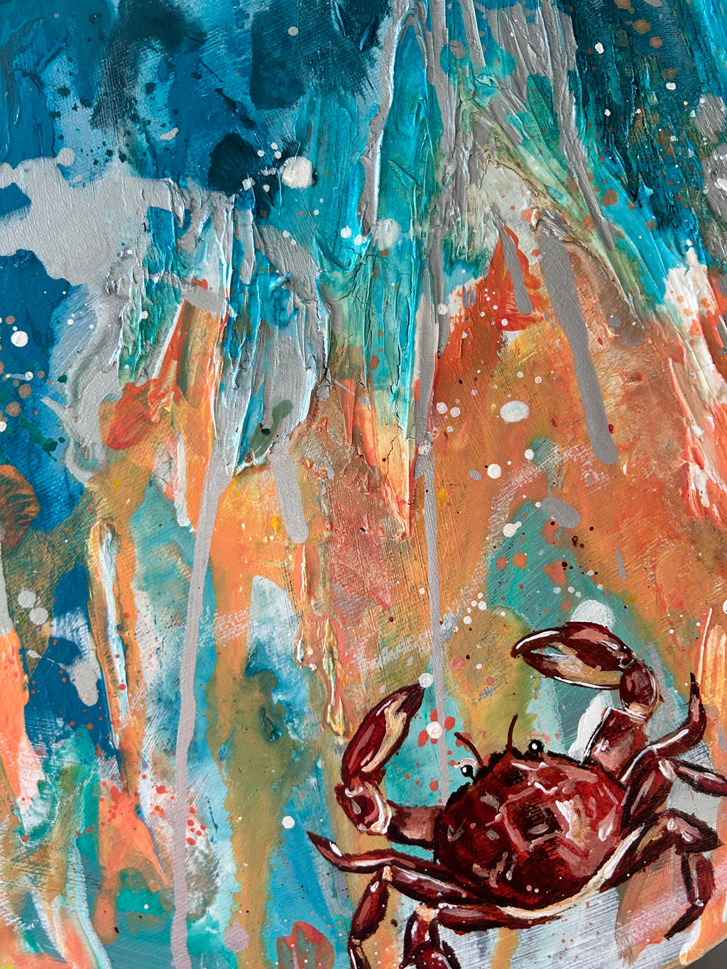 Original crab painting | Under the sea collection | sea life art