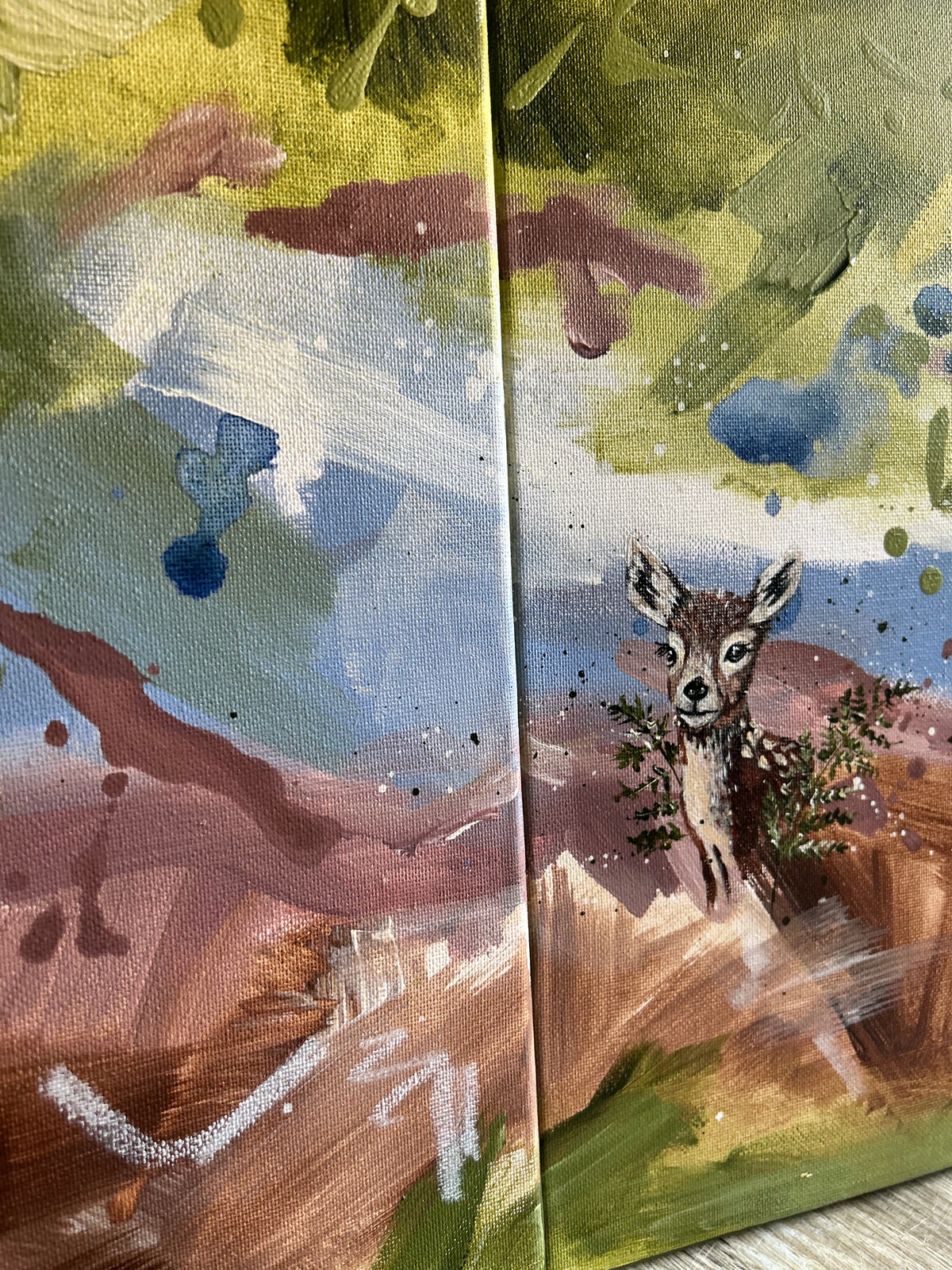 Original Deer painting | Wildlife art |Woodland collection |
