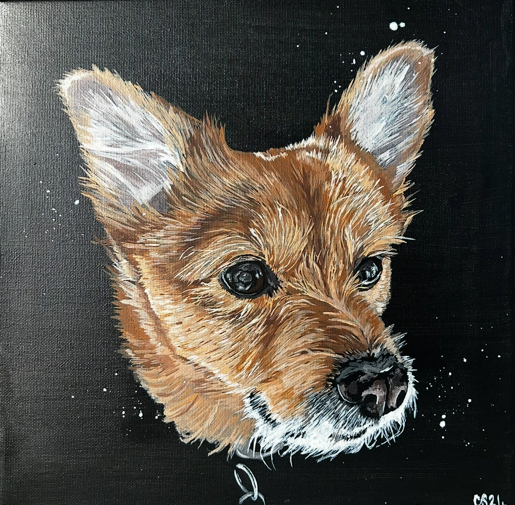 Custom Pet Portrait – Hand-Painted Animal Art on Canvas