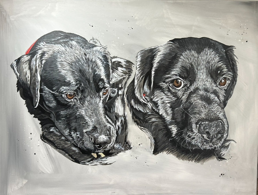 Custom Pet Portrait – Hand-Painted Animal Art on Canvas